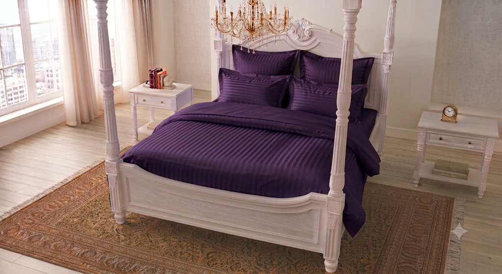 DARK PURPLE SATIN STRIPES