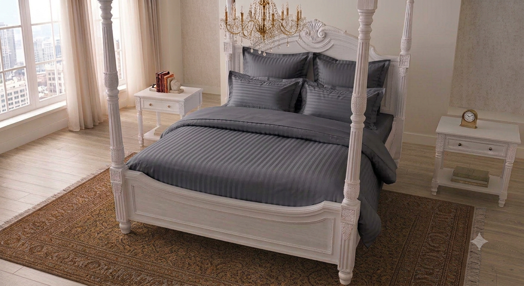 DARK GREY SATIN STRIPES