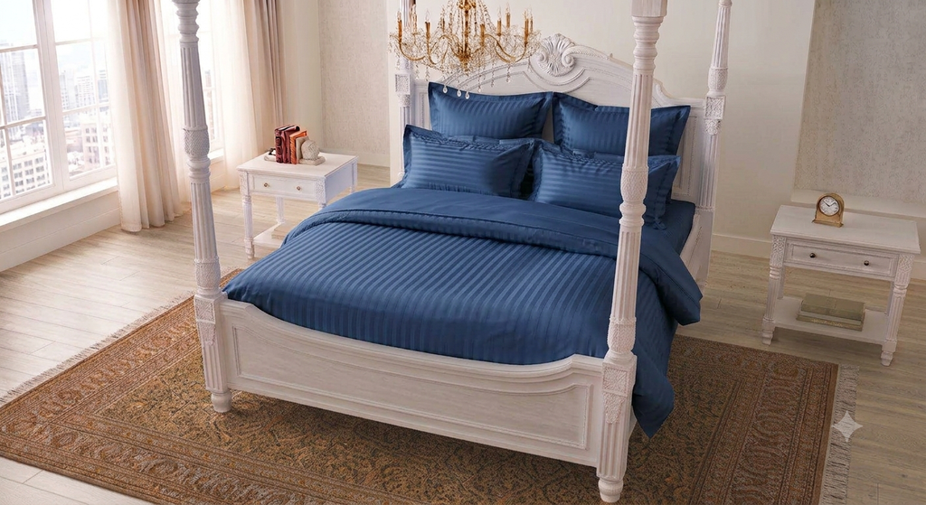 DARK BLUE SATIN STRIPES
