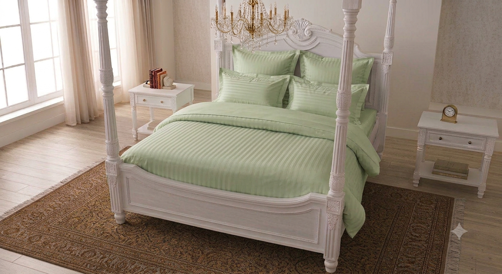 LIGHT GREEN SATIN STRIPES