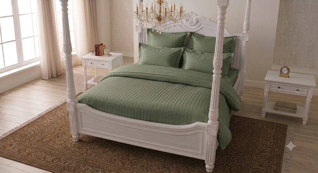 DARK GREEN SATIN STRIPES